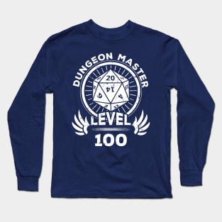 Level 100 Dungeon Master RPG Gamer Gift Long Sleeve T-Shirt